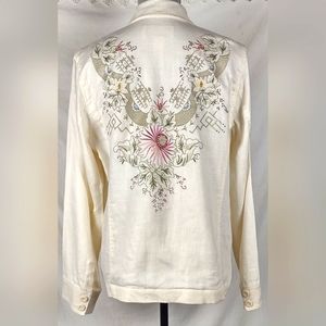 Liz Claiborne Embroidered Linen Blazer
